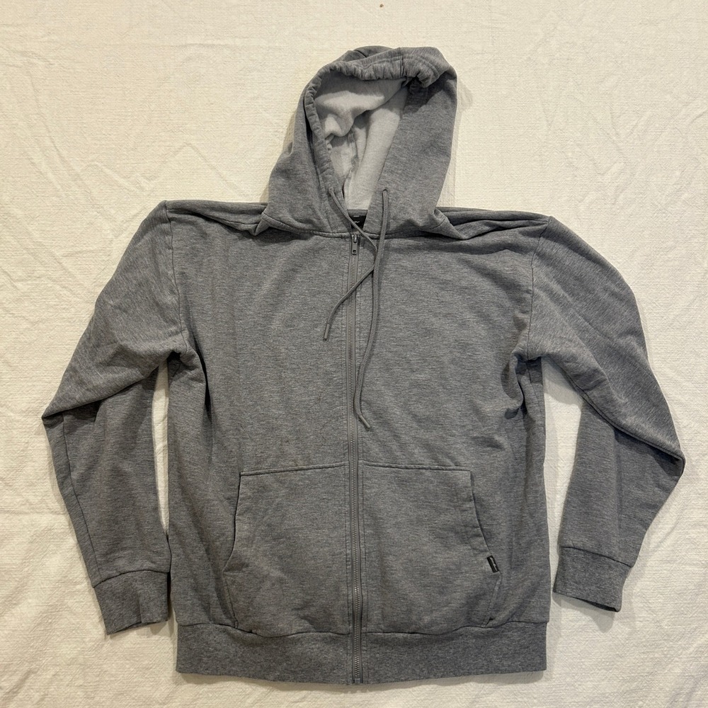 Eddie Bauer Mens Full Zip Hoodie Grey Heathered Sweatshirt Large